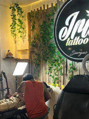 Our artist performing our tattoo removal service at Irie Tattoo Siargao studio.