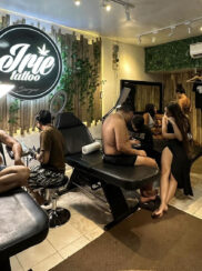 Clients being serviced by Irie Tattoo Siargao team.